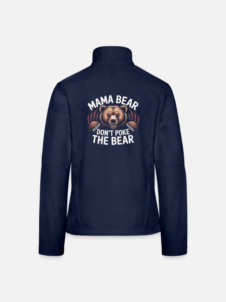 Fierce Mama Bear Warning Art Mothers Day Gift - Veste en tissu softshell Femme - bleu marine - Dos