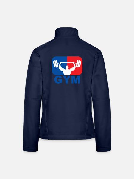 GYM Bodybuilding Gewicht - Frauen Softshelljacke - Navy - Hinten
