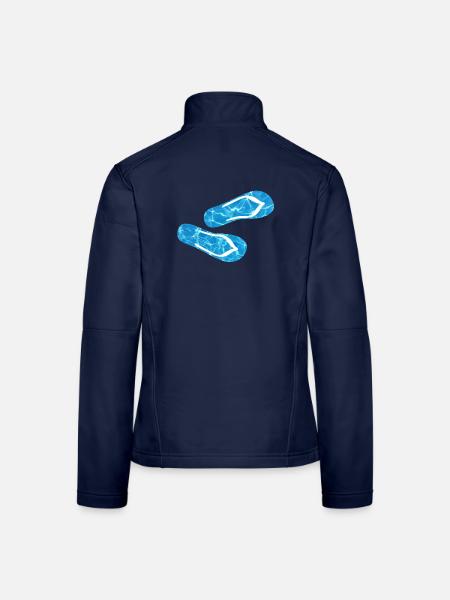 Latschen Pool Flip Flops Camping Wasser Urlaub Fun - Frauen Softshelljacke - Navy - Hinten