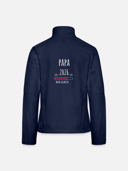 Werdender Papa 2026 Geschenk Schwangerschaft - Frauen Softshelljacke - Navy - Hinten