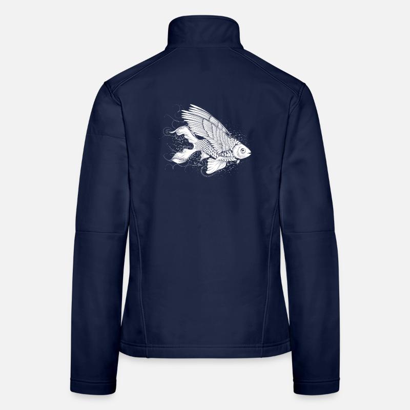 Imaginative fish with wings Women's Softshell Jacket