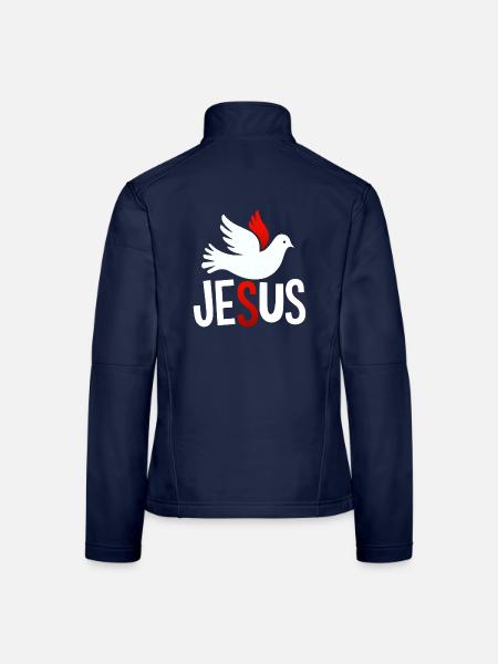 Colombe de la Paix Jésus - Veste en tissu softshell Femme - bleu marine - Dos