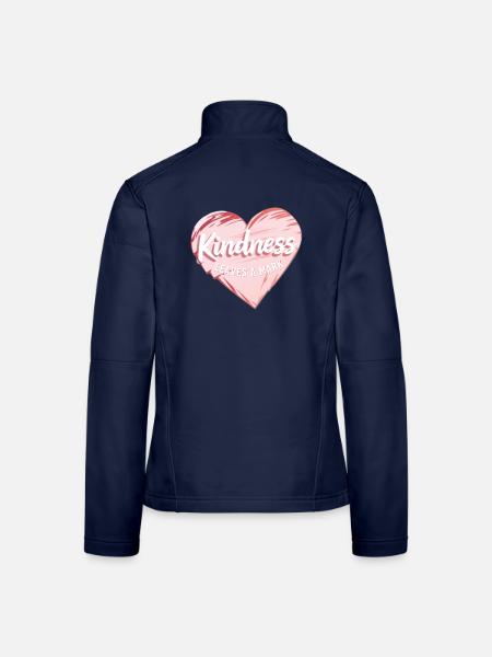 Coeur avec message de gentillesse en anglais - Veste en tissu softshell Femme - bleu marine - Dos
