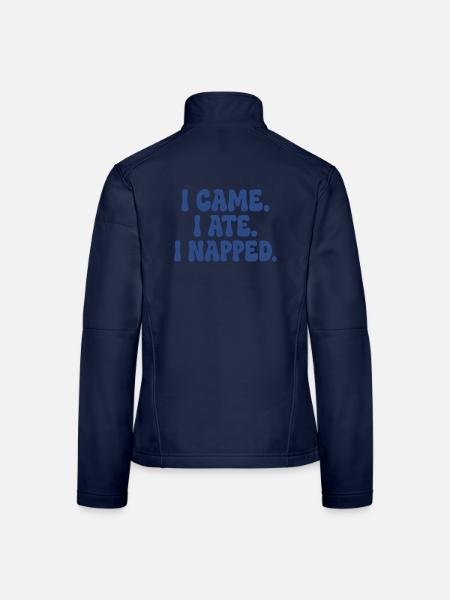 I Came I Ate I Napped - Frauen Softshelljacke - Navy - Hinten