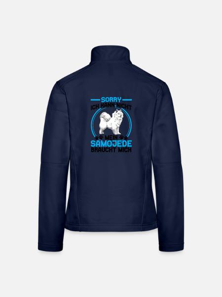 Samojede braucht mich Schlittenhund - Frauen Softshelljacke - Navy - Hinten