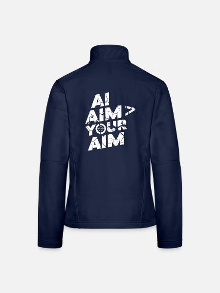 Ich Bin Dein Ziel – Distressed Target Typo - Frauen Softshelljacke - Navy - Hinten