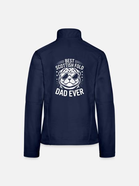 Cadeau Fold écossais Chats pliants écossais - Veste en tissu softshell Femme - bleu marine - Dos