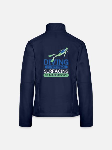 Tauchen Taucher Schnorcheln Sporttaucher - Frauen Softshelljacke - Navy - Hinten