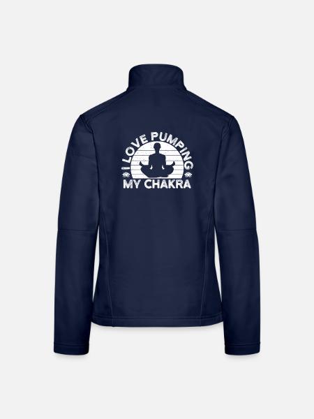 Passionnés de Pilates : j’adore stimuler mon chakra - Veste en tissu softshell Femme - bleu marine - Dos