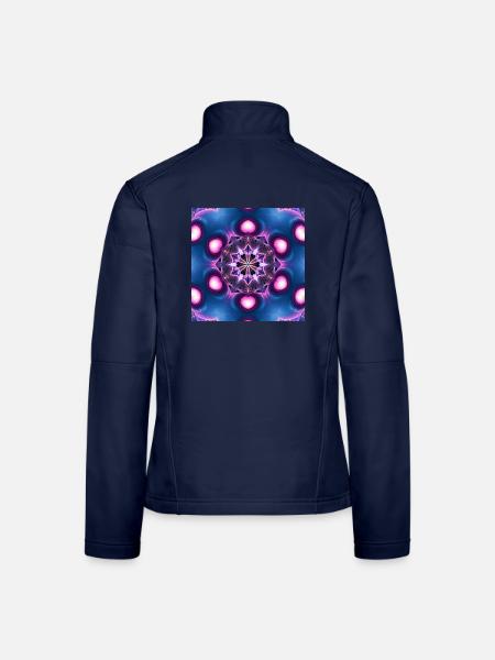 Neon Mandala Kaleidoskop - Frauen Softshelljacke - Navy