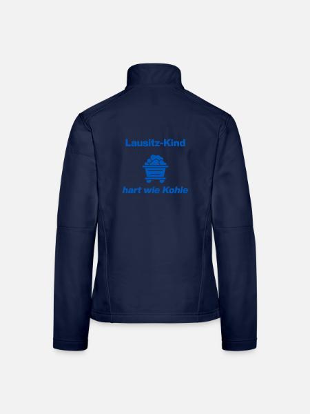 LAUSITZ-KIND: HART WIE KOHLE! - Frauen Softshelljacke - Navy - Hinten