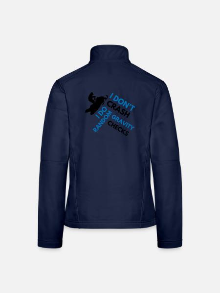 Schneemobil, ich stürze nicht ab, lustiges Schneemobil - Frauen Softshelljacke - Navy - Hinten