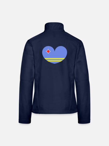 Herz der Aruba-Flagge - Frauen Softshelljacke - Navy - Hinten