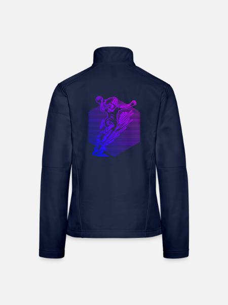 Handball Liebe zum Anziehen fuer Frauen - Frauen Softshelljacke - Navy - Hinten
