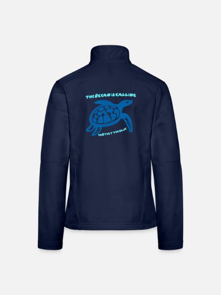 Meeresruf Schildkröten-Design - Frauen Softshelljacke - Navy