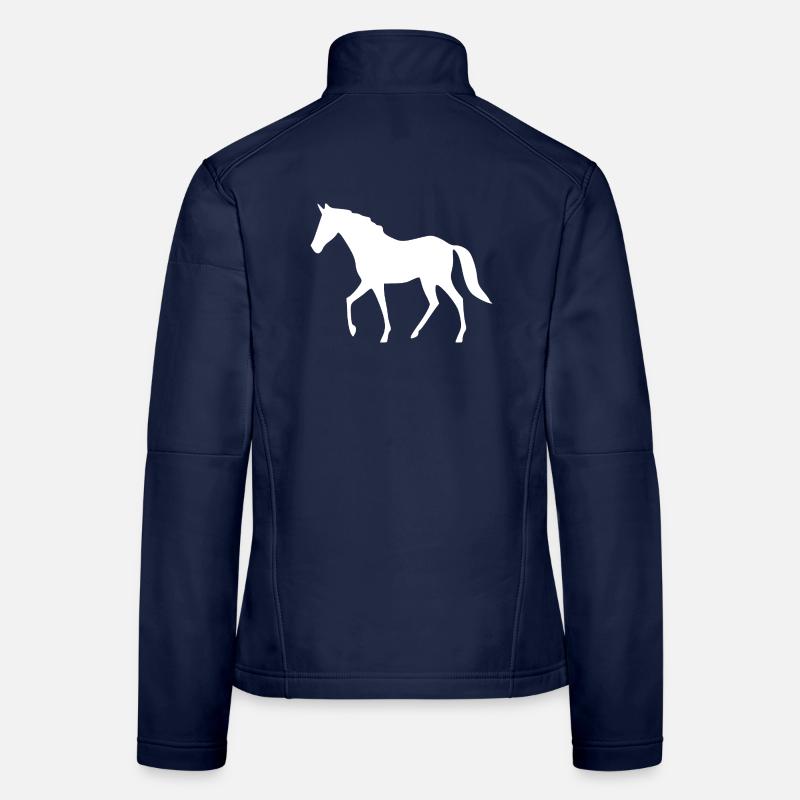 Silhouettes de chevaux Cavalier cadeau blanc Veste en tissu softshell Femme