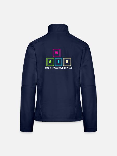 Zocken Computerspieler Zocker Gaming Gamer - Frauen Softshelljacke - Navy - Hinten