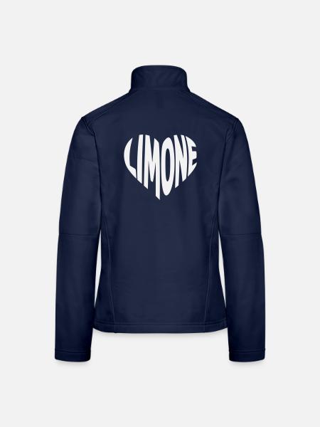 Conception en cœur de citron vert - Veste en tissu softshell Femme - bleu marine - Dos