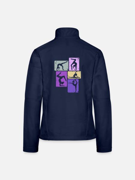 Turnerin Mädchen Gymnastik Turnen Akrobatik - Frauen Softshelljacke - Navy - Hinten