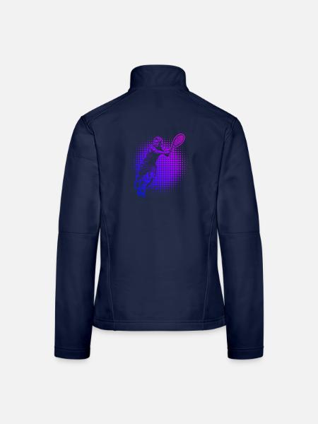 Geschenkidee für einen Tennis mit Tennis - Frauen Softshelljacke - Navy - Hinten