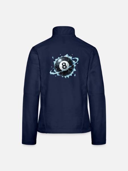 Eisiger 8-Ball Bruch - Frauen Softshelljacke - Navy - Hinten