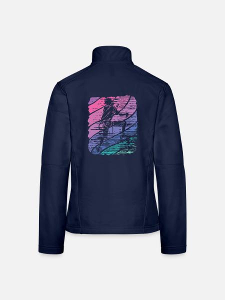 Boulderer Boulder Bouldern - Frauen Softshelljacke - Navy - Hinten