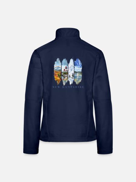 New Hampshire Urlaub Travel – Granite State - Frauen Softshelljacke - Navy - Hinten
