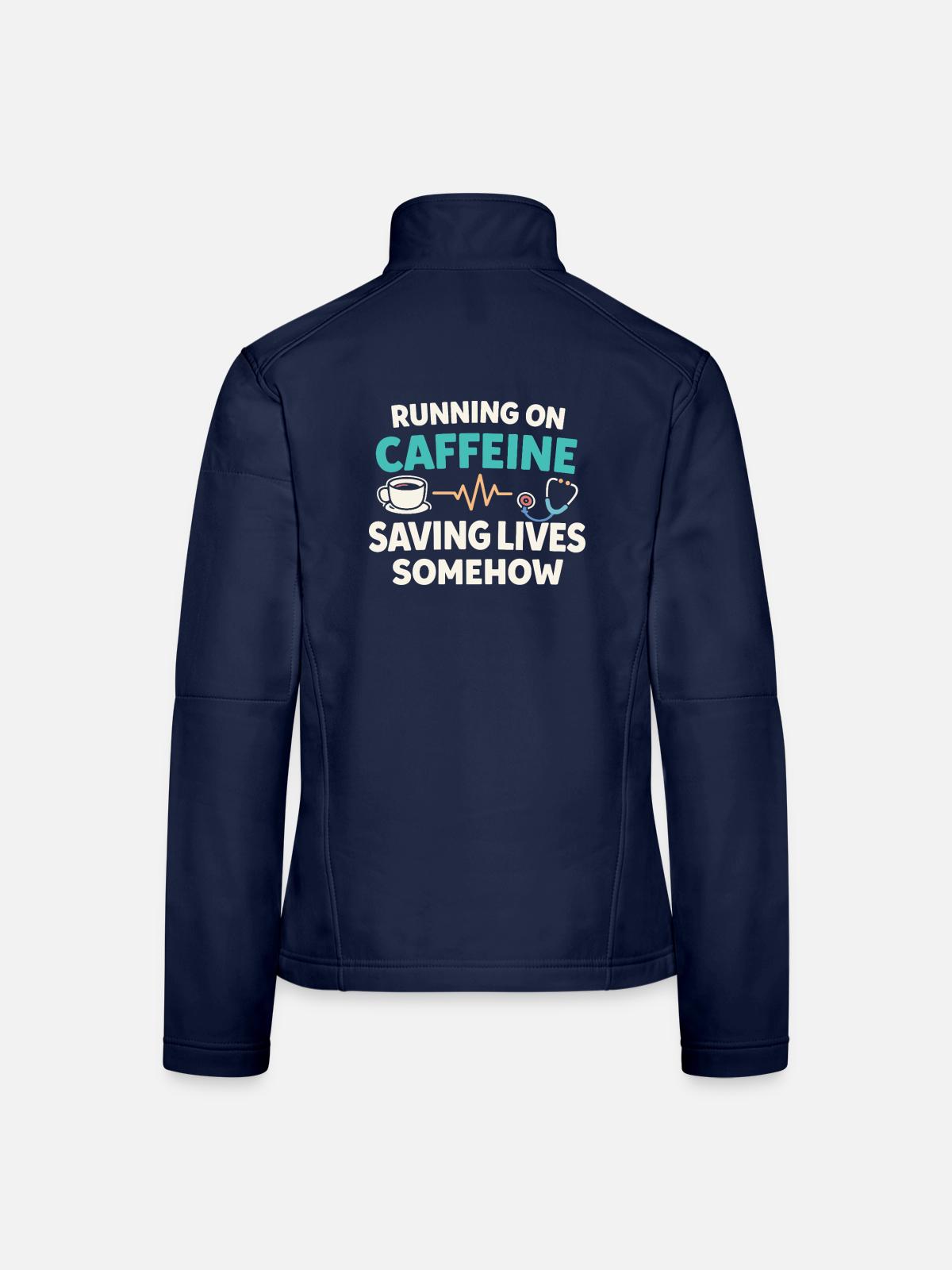 Night Shift Nurse, Tired - Women's Softshell Jacket - navy - Back