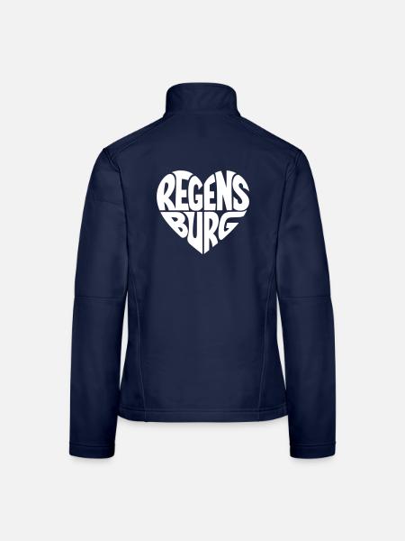 Regensburg Herzdesign - Frauen Softshelljacke - Navy - Hinten
