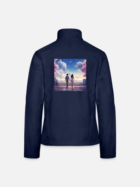 Herzklang im Kirschblütenlicht - Frauen Softshelljacke - Navy