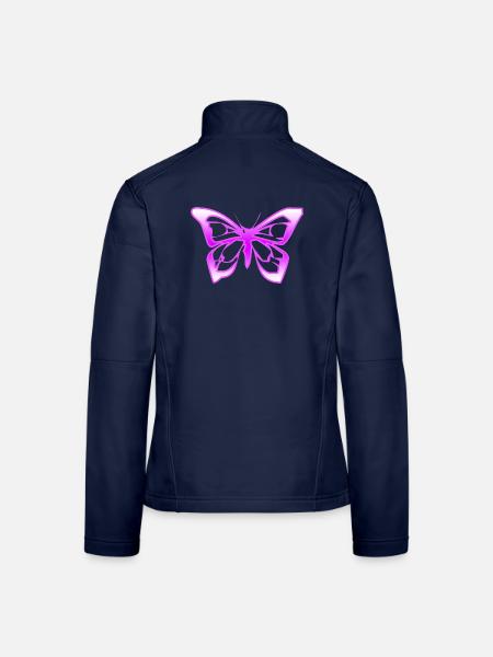 Schmetterling - Frauen Softshelljacke - Navy - Hinten