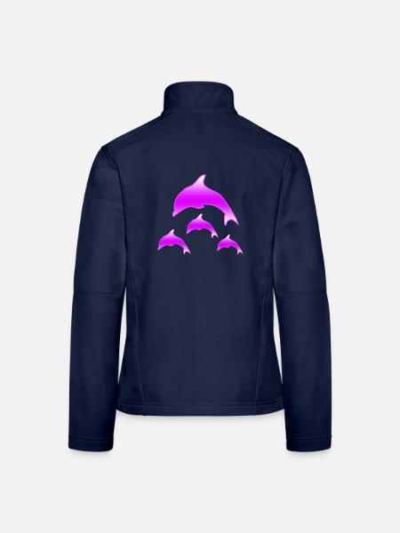 Delfine - Frauen Softshelljacke - Navy - Hinten