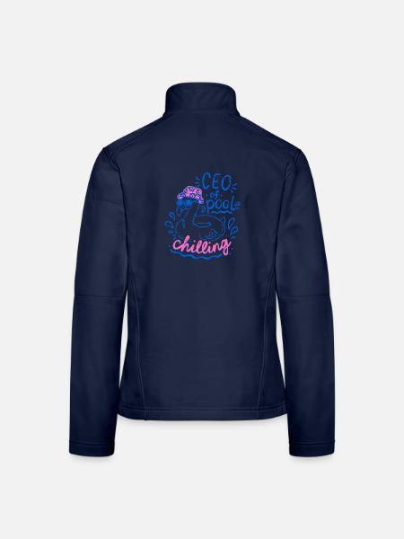 Geschäftsführer von Pool Chilling Flamingo Doodle - Frauen Softshelljacke - Navy