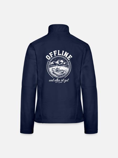 Offline und alles ist gut - Frauen Softshelljacke - Navy - Hinten