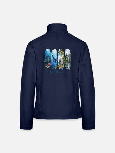 Mikronesien Travel – Südsee Kultur & Natur - Frauen Softshelljacke - Navy - Hinten