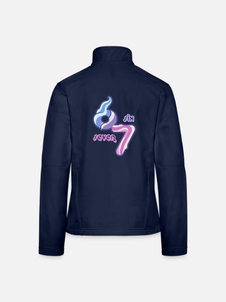 Candy Swirl 67 meme Neon Doodle - Frauen Softshelljacke - Navy - Hinten