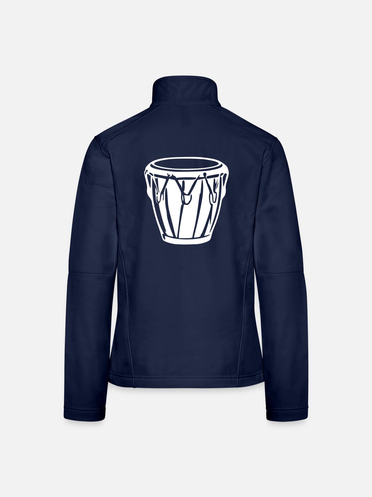 Bongo Trommel Geschenk Musiker - Frauen Softshelljacke - Navy - Hinten