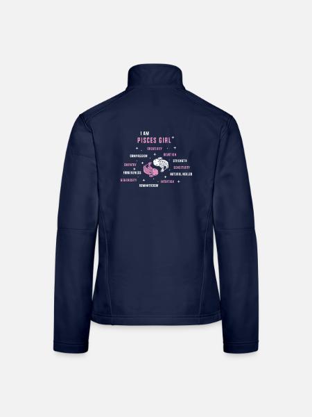 Sternzeichen Fische - Frauen Softshelljacke - Navy - Hinten