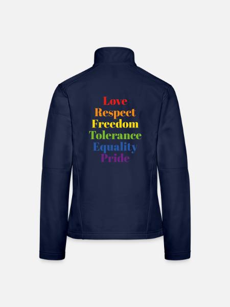 Rainbow Pride Kernwerte - Frauen Softshelljacke - Navy