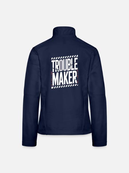 Troublemaker Frechdachs Rabauke Geschwister Kinder - Frauen Softshelljacke - Navy - Hinten