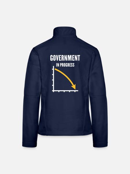 Government In Progress (Regierung Politik / NEG2C) - Frauen Softshelljacke - Navy - Hinten