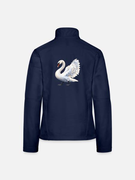 Schwanenflügel-Eleganz - Frauen Softshelljacke - Navy - Hinten