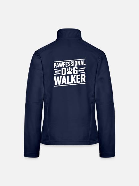 Pawfessionaler Hundespaziergänger - Frauen Softshelljacke - Navy - Hinten