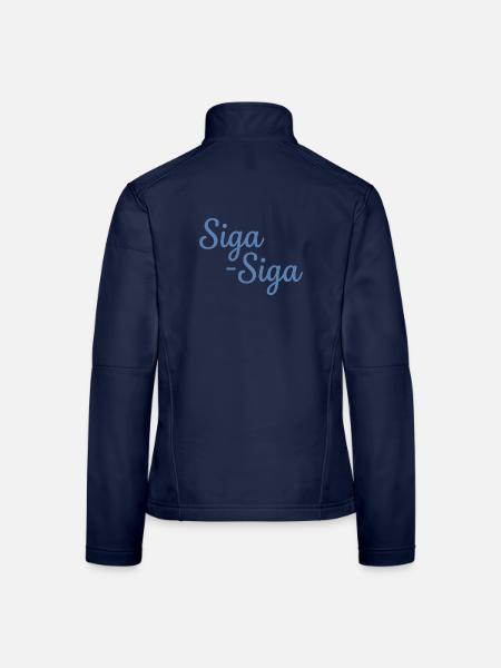 Siga Siga Griechisches Zitat: Nimm es locker - Frauen Softshelljacke - Navy