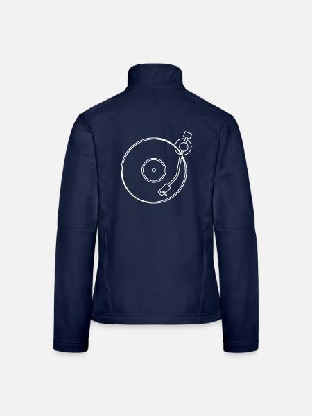 Turntable Lininenmotiv - Frauen Softshelljacke - Navy - Hinten