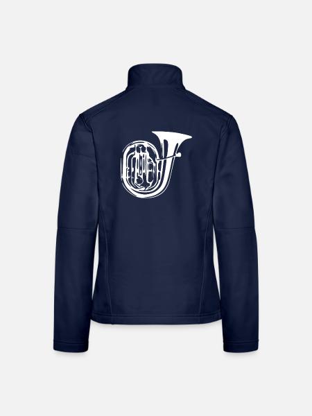 Tuba Blasmusik Volksmusik Geschenk Musiker - Frauen Softshelljacke - Navy - Hinten