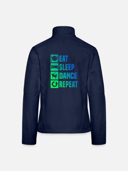 Geschenkidee für einen Breakdancer mit Break Dance - Frauen Softshelljacke - Navy - Hinten