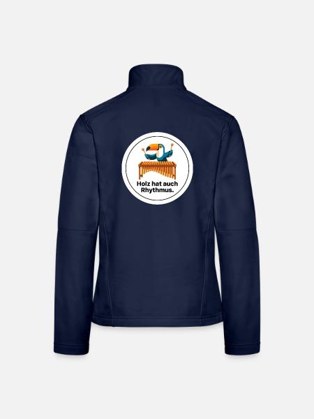 Tukan Marimba Xylophon Musiker Geschenk - Frauen Softshelljacke - Navy - Hinten