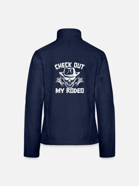 Rodeo Horse Riding Check Out My Rodeo Cowboy - Frauen Softshelljacke - Navy - Hinten