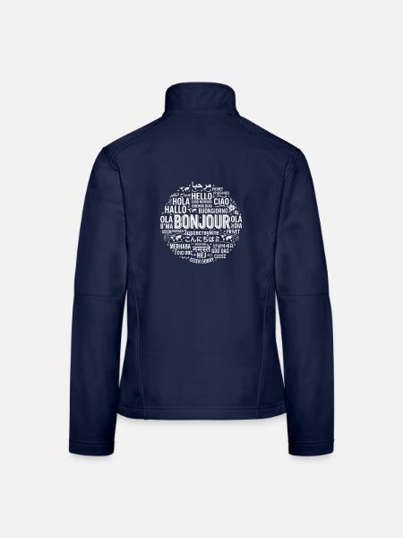 Bonjour Plurilingual – für Lehrer und Reisender - Frauen Softshelljacke - Navy - Hinten